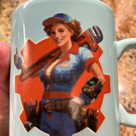 Funky Gasoline Diesel Fusion mug Red Rocket Blue and Red - Picture 11 of 12